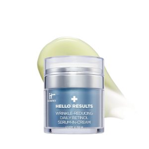 IT Cosmetics Hello Results Wrinkle-Reducing Daily Retinol Serum-in-Cream – Firming & Anti-Aging Retinol Face Cream with Niacinamide, Vitamin B5 & Vitamin E