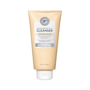 IT Cosmetics Confidence in a Cleanser – Hydrating Face Wash With Hyaluronic Acid & Ceramides, Supports Skin Barrier, Removes Makeup, Vegan, Sulfate Free, Gentle For All Skin Types