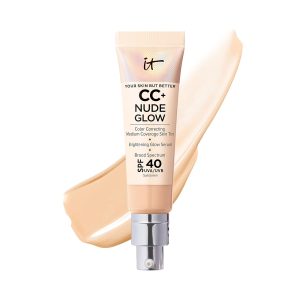 IT Cosmetics CC+ Nude Glow – Lightweight Foundation & Brightening Glow Serum with SPF 40, Medium Coverage, Formulated With Niacinamide & Hyaluronic Acid, For All Skin Types, 1.08 fl oz
