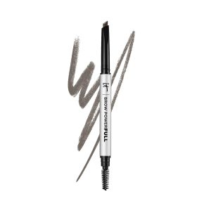 IT Cosmetics Brow PowerFULL, Universal Taupe – Universal Eyebrow Pencil with Triangular Tip – Delivers Bold Volume & Shaping – Budge-Proof Formula – Built-In Spoolie – 0.012 oz