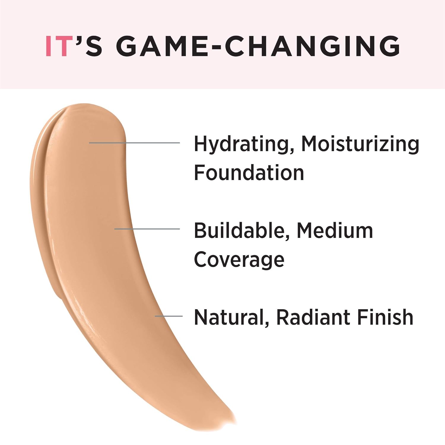 IT Cosmetics Your Skin But Better Foundation + Skincare - Hydrating Medium Buildable Coverage - Minimizes Pores & Imperfections - Natural Radiant Finish - With Hyaluronic Acid - 1.0 fl oz - Image 3