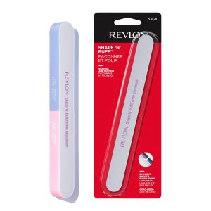 Revlon Shape ‘N’ Buff Nail Buffer Block, All-in-One Manicure Tool for Shaping & Shining Natural Fingernails, 1 Count