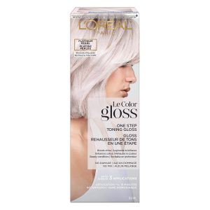 L’Oreal Paris Le Color Gloss One Step In-Shower Toning Hair Gloss for Bleached Hair, Neutralizes Brass, Conditions & Boosts Shine, Platinum Pearl, 4 Ounce