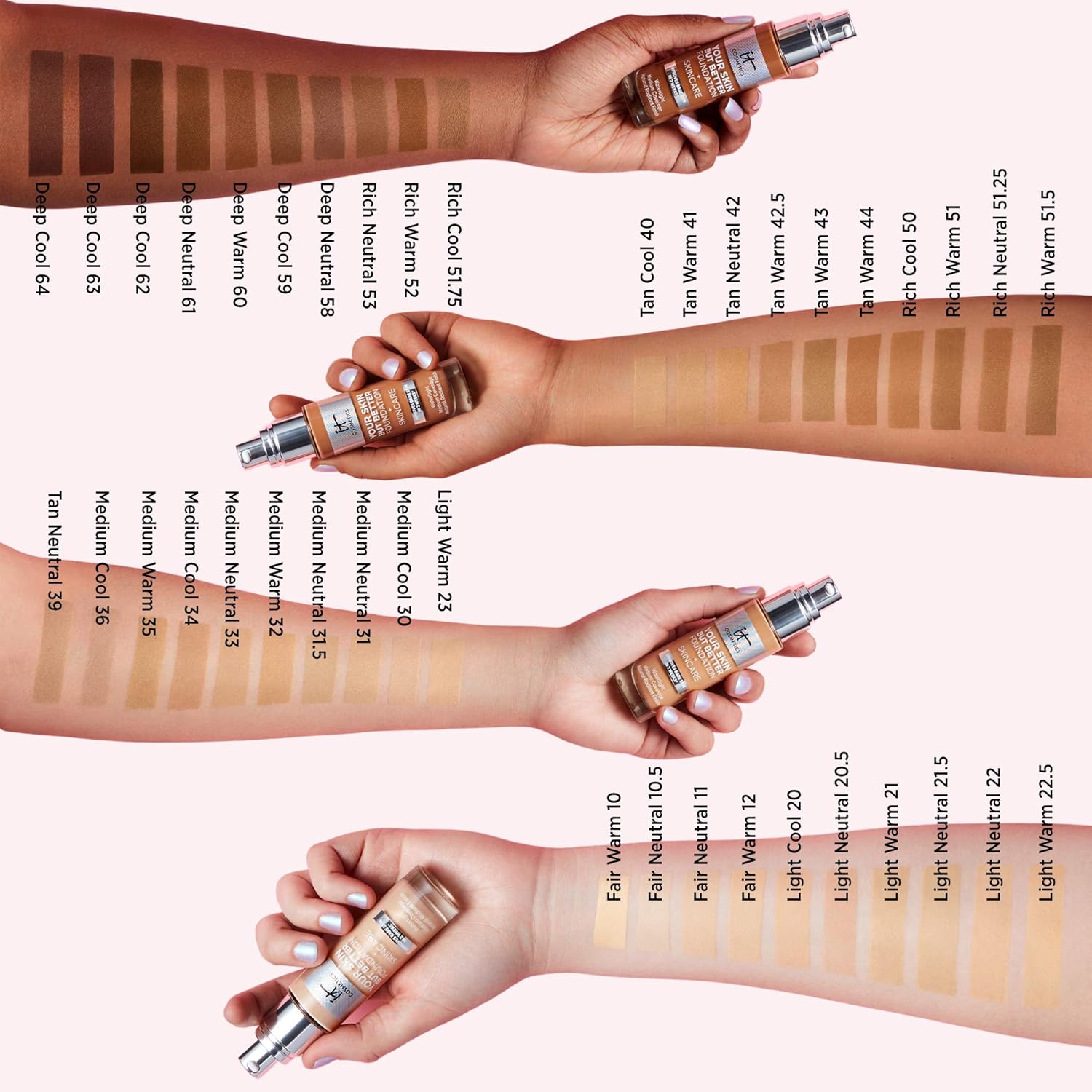 IT Cosmetics Your Skin But Better Foundation + Skincare - Hydrating Medium Buildable Coverage - Minimizes Pores & Imperfections - Natural Radiant Finish - With Hyaluronic Acid - 1.0 fl oz - Image 4