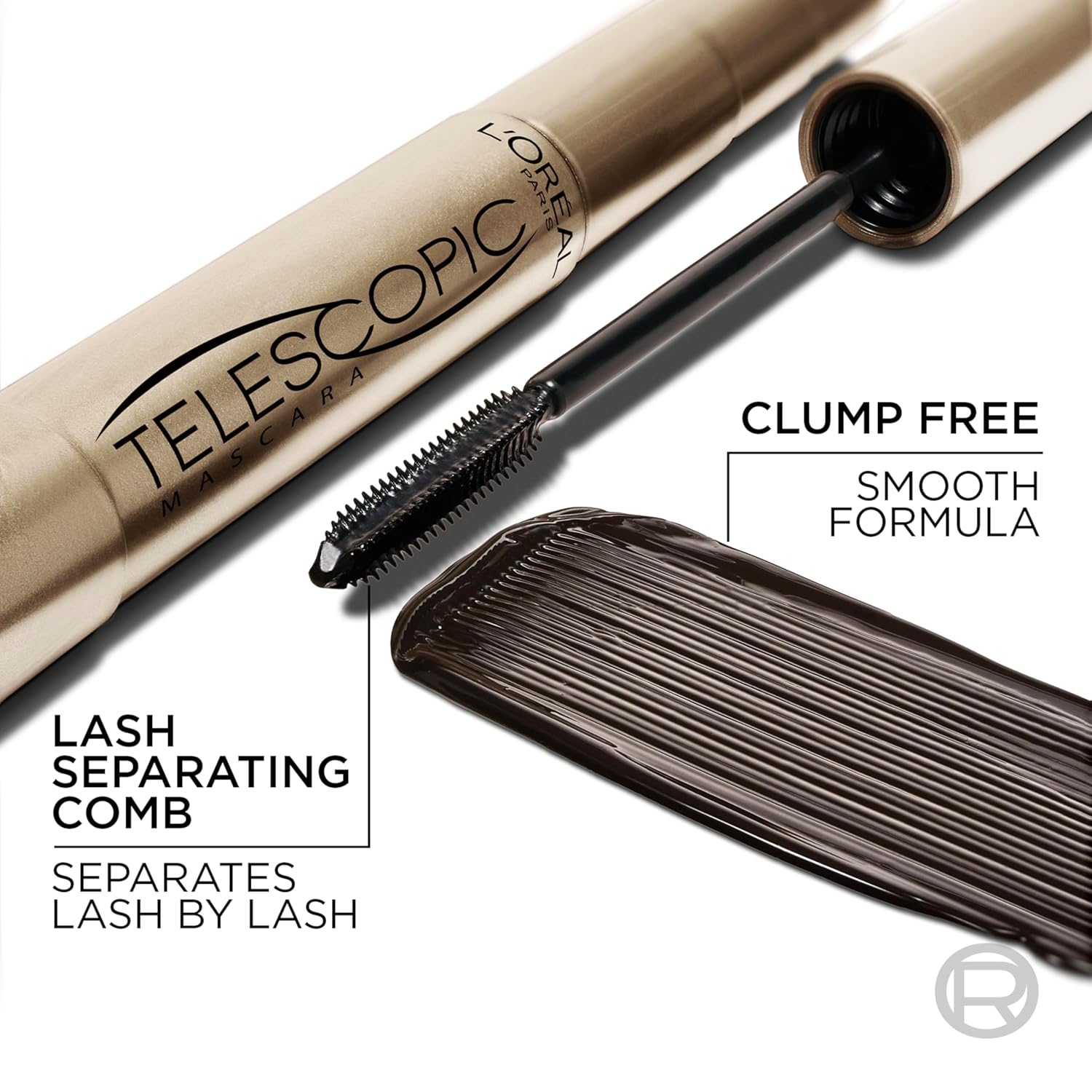 L'Oreal Paris Makeup Telescopic Original Lengthening Mascara, Blackest Black, 0.27 Fl Oz (1 Count) - Image 4